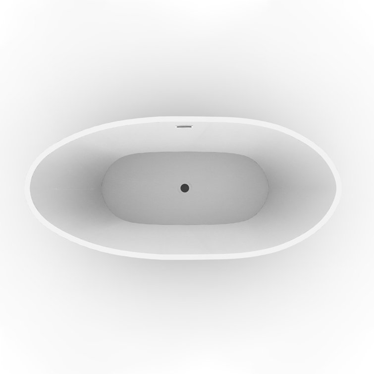 Nessa 67'' White Freestanding Acrylic Soaking Bathtub