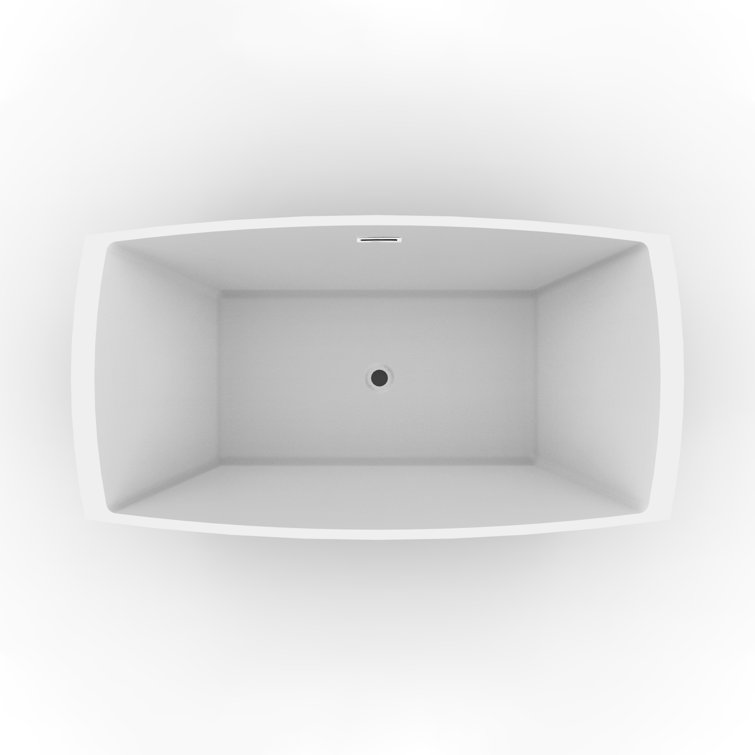 Sorley 67'' White Acrylic Freestanding Soaking Bathtub