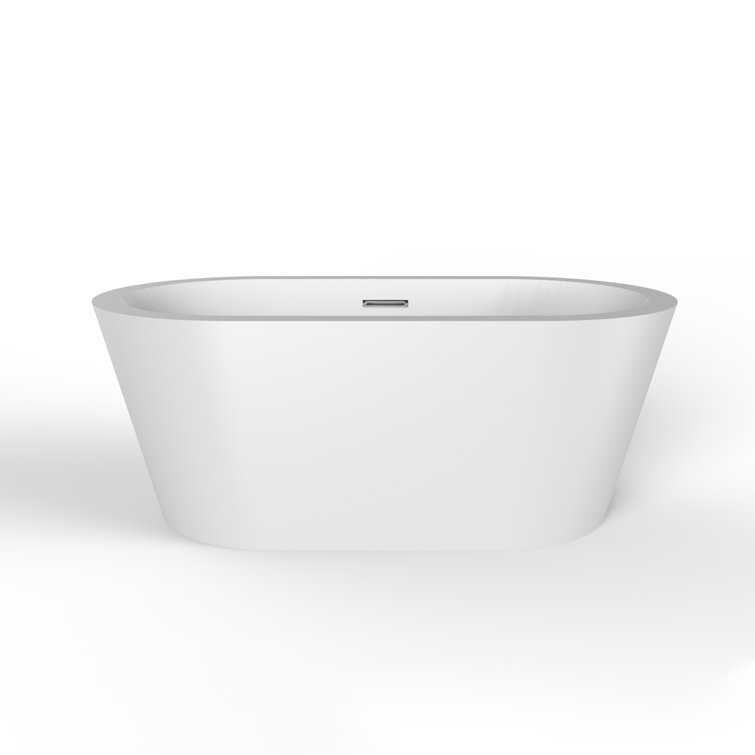 Orlando 59'' White Acrylic Freestanding Soaking Bathtub