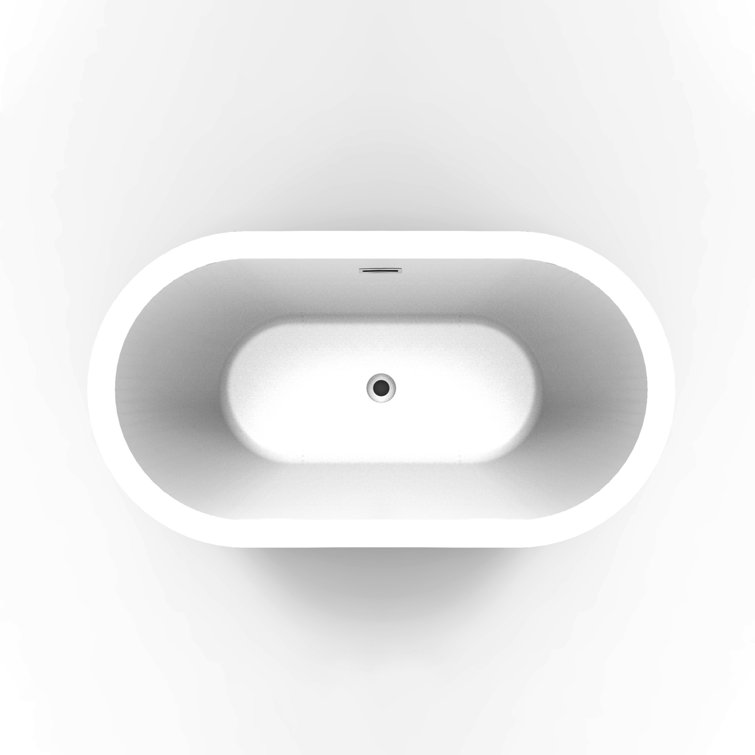 Orlando 59'' White Acrylic Freestanding Soaking Bathtub