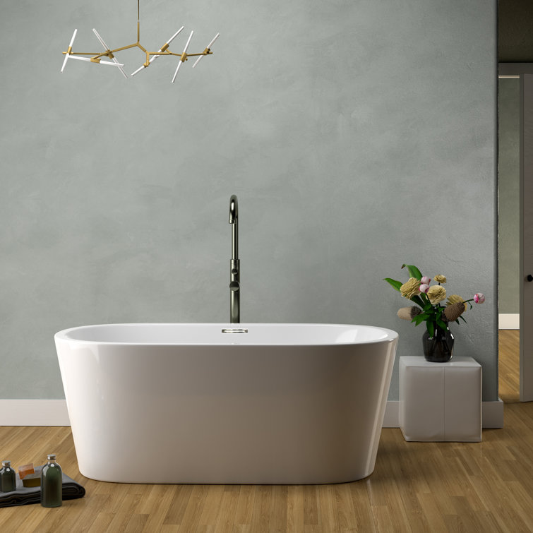 Orlando 59'' White Acrylic Freestanding Soaking Bathtub