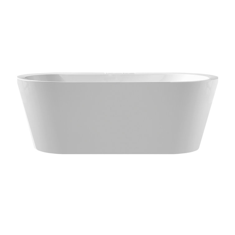 Pelham 64.75'' White Freestanding Acrylic Soaking Bathtub
