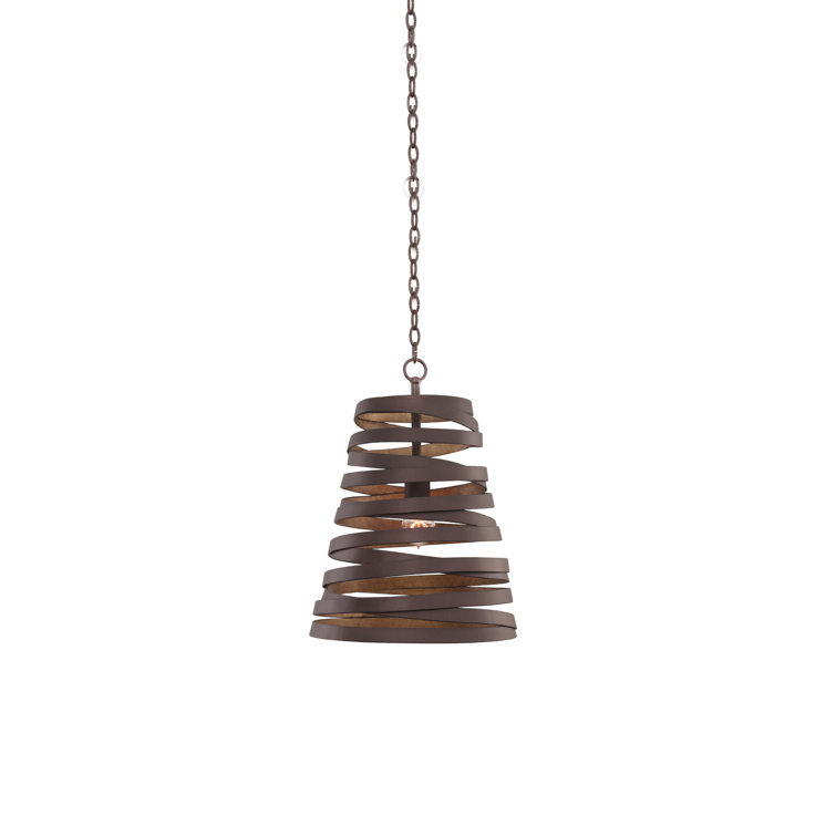 Tempest Copper and Glass Mini Bowl Pendant, 64" Height