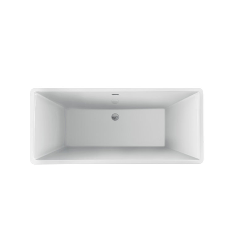 Taylor 66'' White Acrylic Freestanding Soaking Bathtub