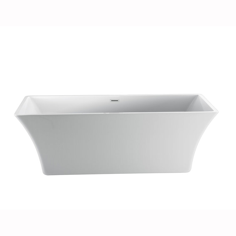Taylor 66'' White Acrylic Freestanding Soaking Bathtub