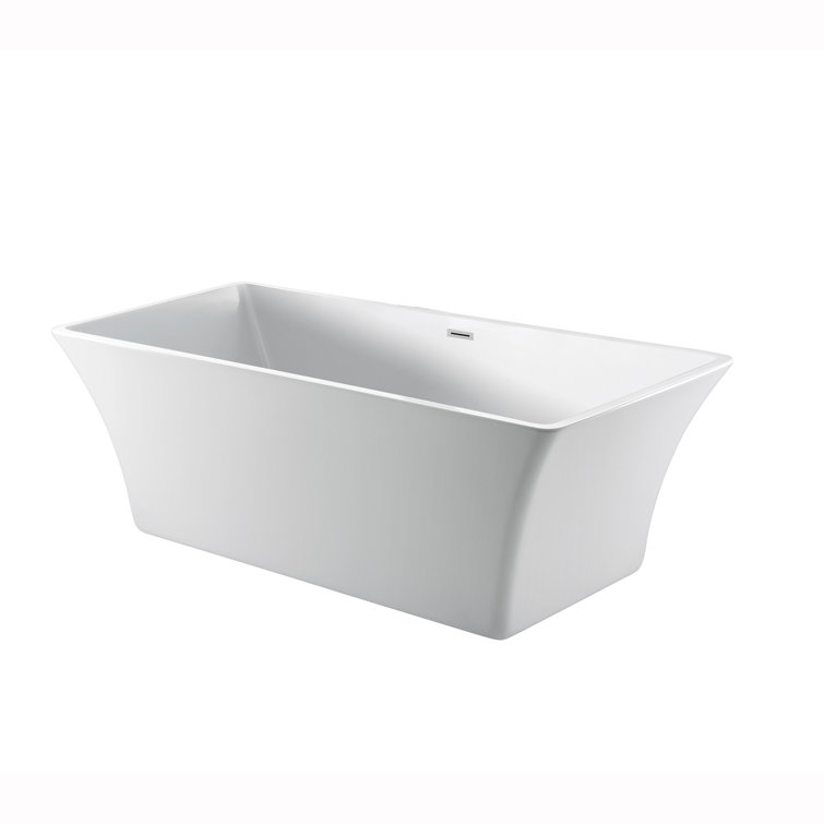 Taylor 66'' White Acrylic Freestanding Soaking Bathtub