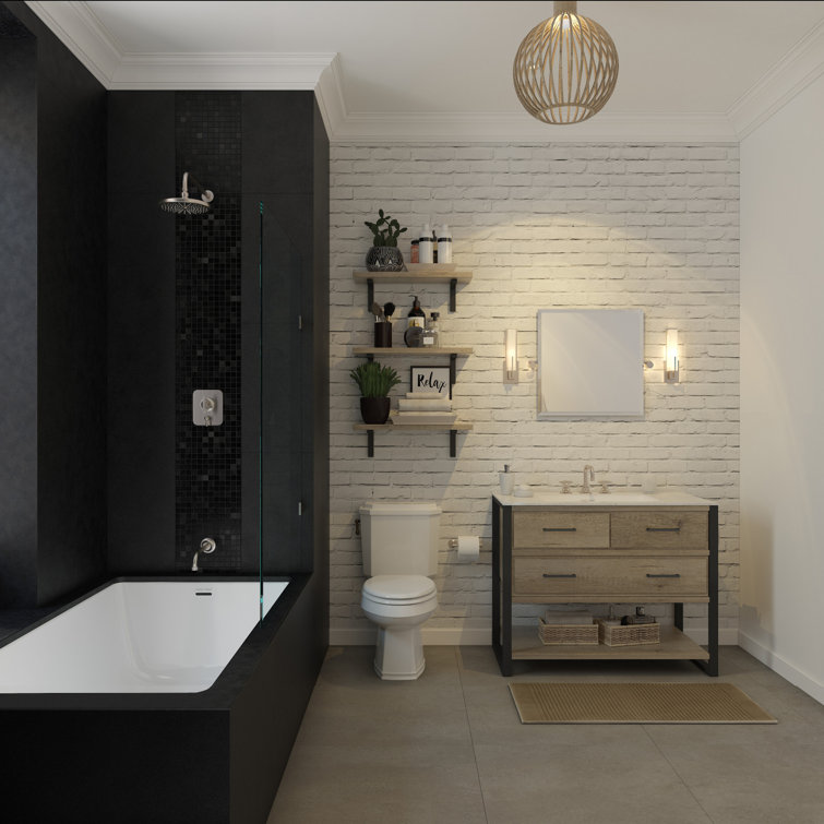 Gloss White Stone Rectangular Undermount Bathroom Sink with Overflow