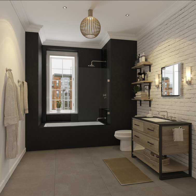 Gloss White Stone Rectangular Undermount Bathroom Sink with Overflow