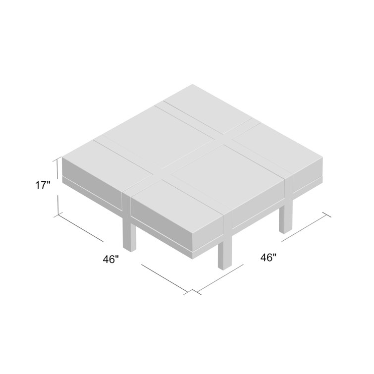 Gray Square Wood Coffee Table with Storage