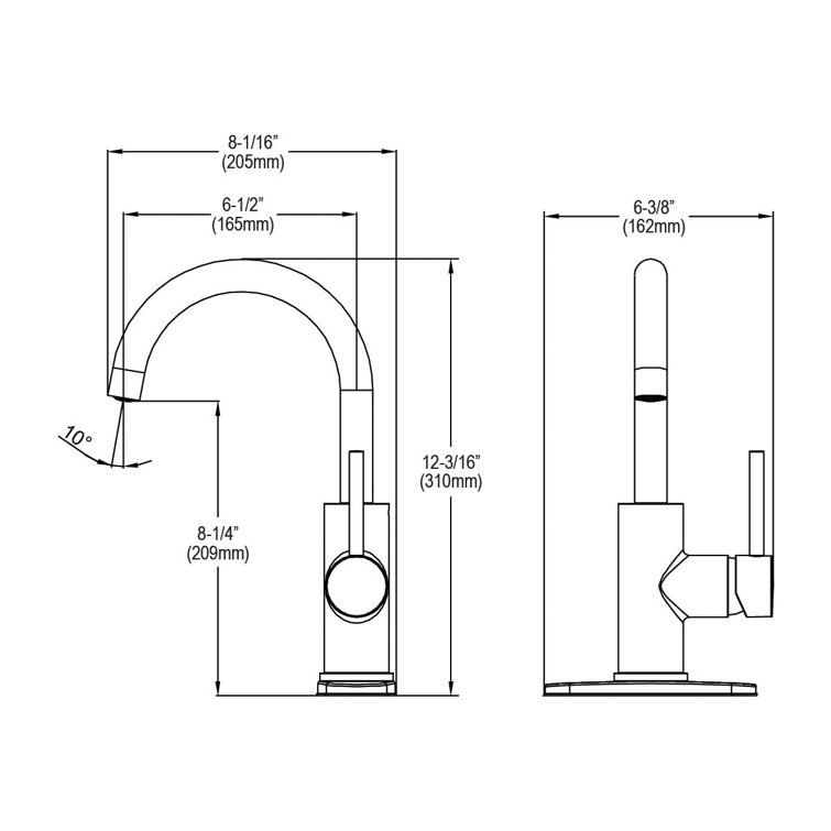 Elkay Avado Chrome Single Hole Bar Faucet with Pull-out Spray
