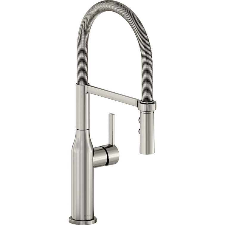 Lustrous Steel Pull-Down Single Handle Kitchen Faucet