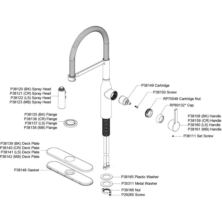 Lustrous Steel Pull-Down Single Handle Kitchen Faucet