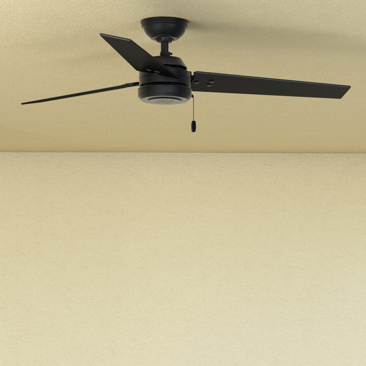 Matte Black 52" Outdoor Ceiling Fan with Reversible Blades