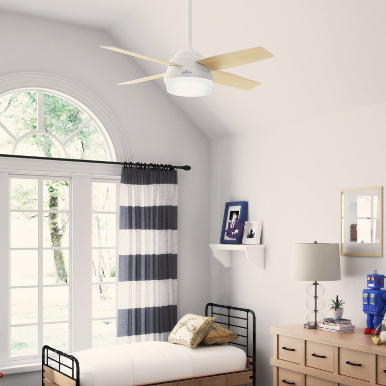Dempsey 44" Fresh White LED Ceiling Fan with Remote and Reversible Blades