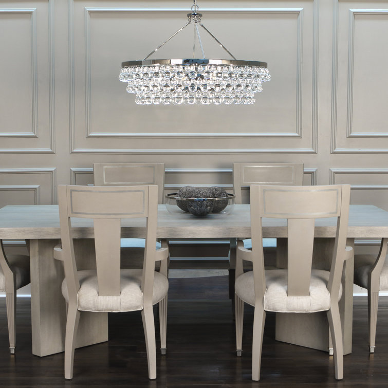 Elegant Bling 6-Light Geometric Nickel & Crystal Chandelier