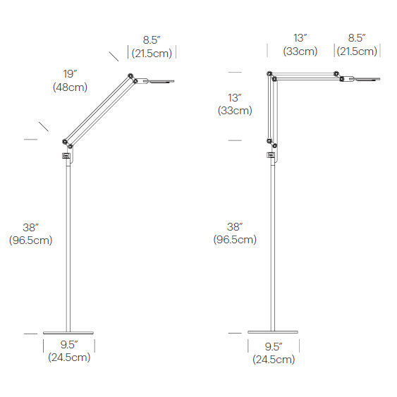 Edison Adjustable White Aluminum LED Task Floor Lamp