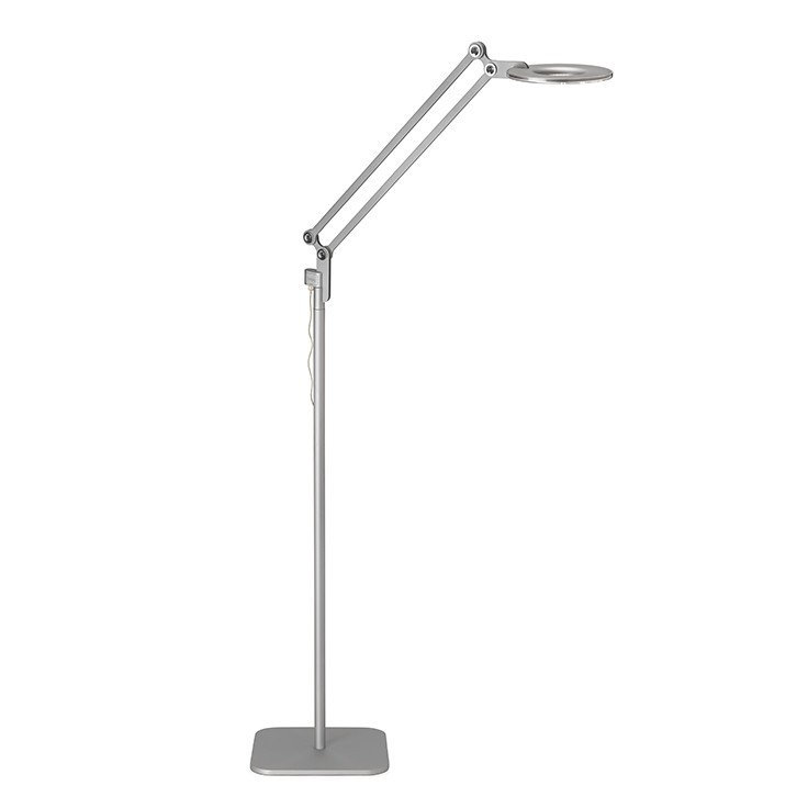 Edison Adjustable White Aluminum LED Task Floor Lamp