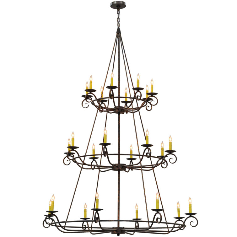 Gilded Tobacco 24-Light Faux Candle Chandelier