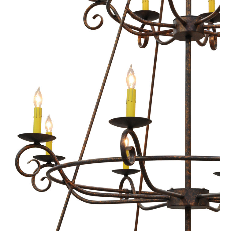 Gilded Tobacco 24-Light Faux Candle Chandelier