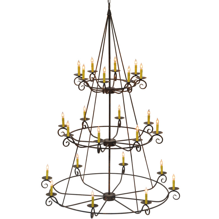 Gilded Tobacco 24-Light Faux Candle Chandelier