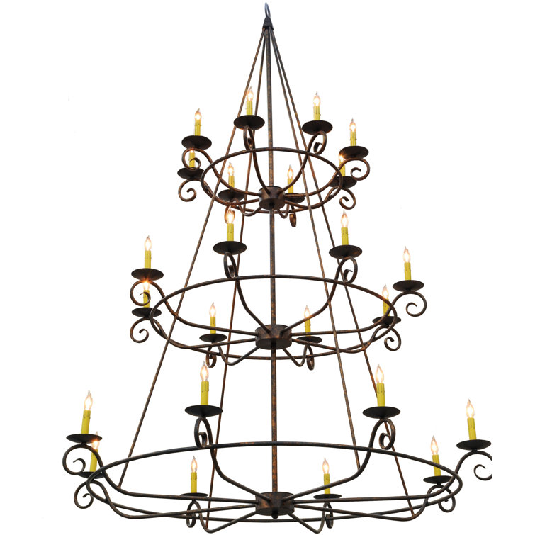 Gilded Tobacco 24-Light Faux Candle Chandelier
