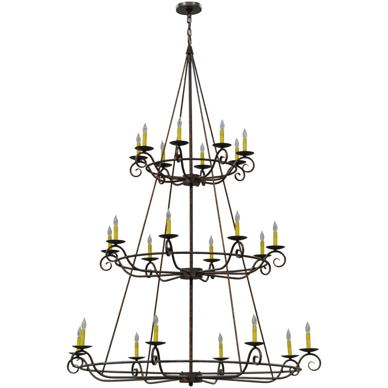 Gilded Tobacco 24-Light Faux Candle Chandelier