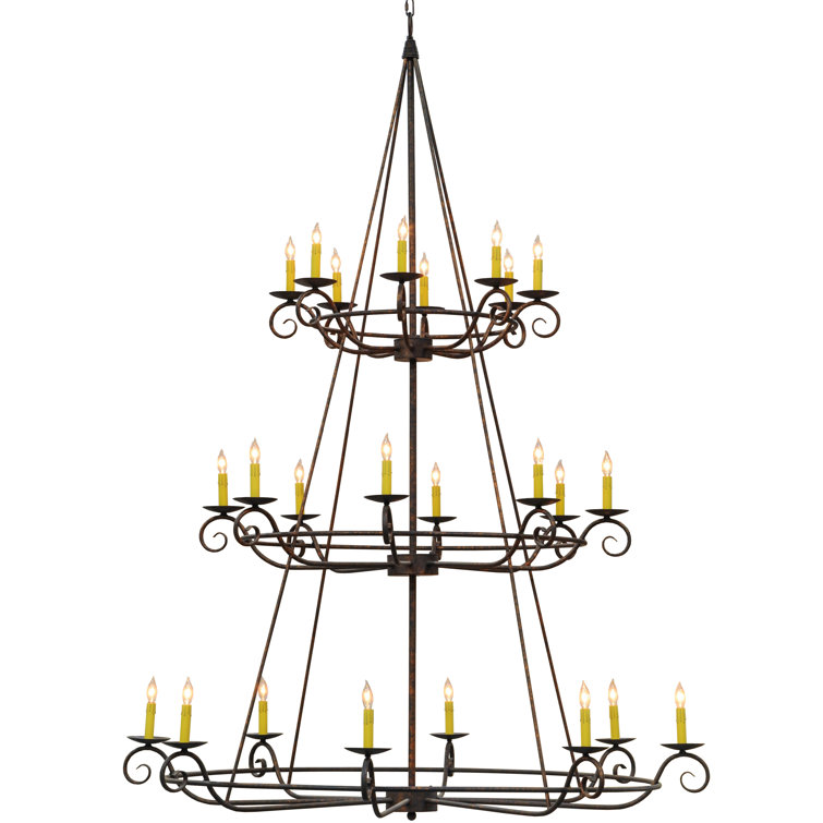 Gilded Tobacco 24-Light Faux Candle Chandelier
