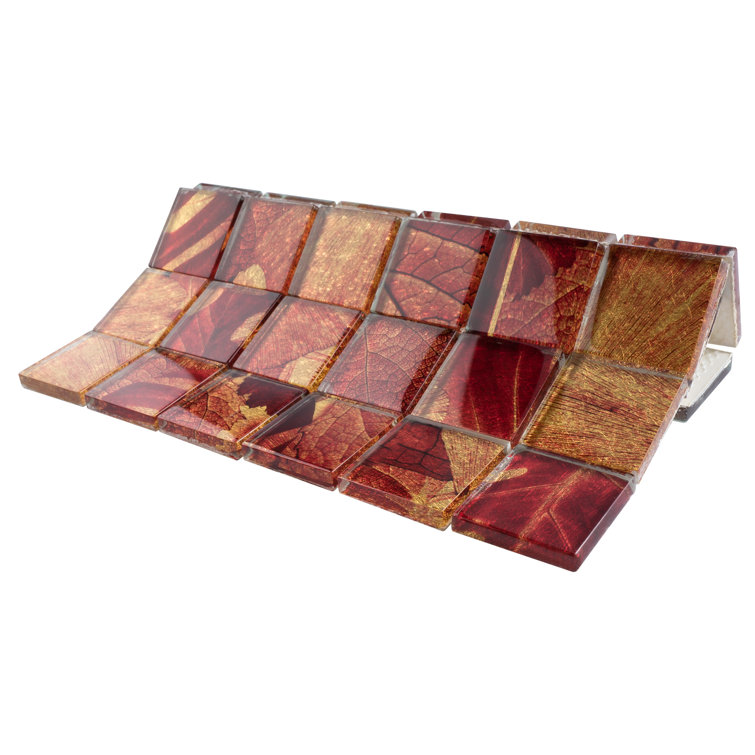 Season Red and Gold Glass Mosaic Wall Tile