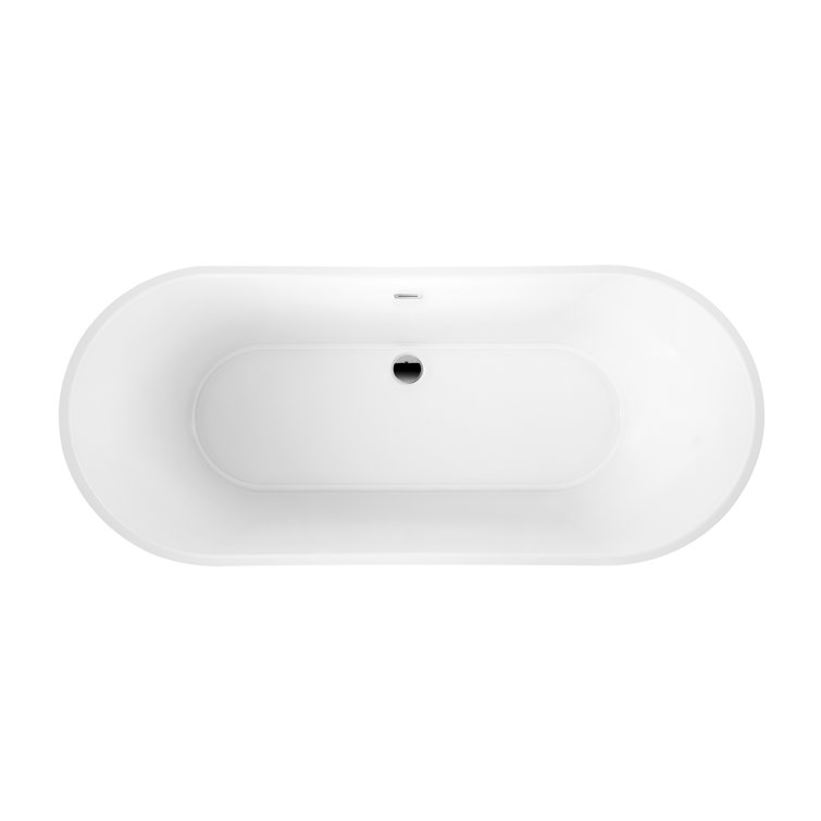 Nydia 72'' White Freestanding Acrylic Soaking Bathtub