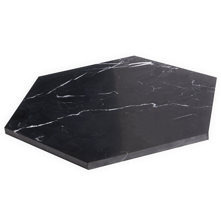 Black Hexagon Nero Marquina Marble Tile 10x10