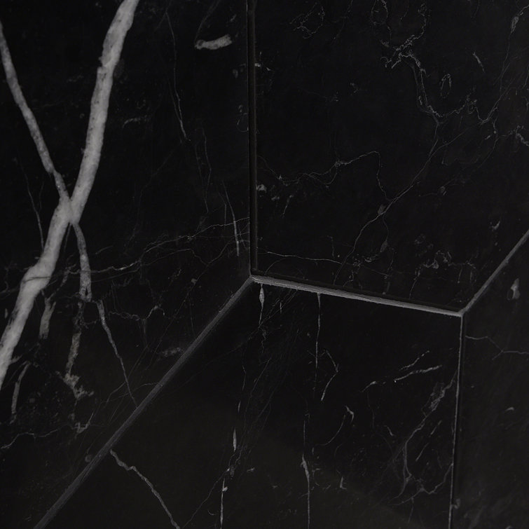 Black Hexagon Nero Marquina Marble Tile 10x10