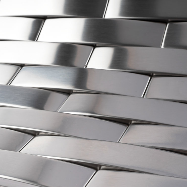 Stainless Steel Beveled Rectangle Mosaic Wall Tile