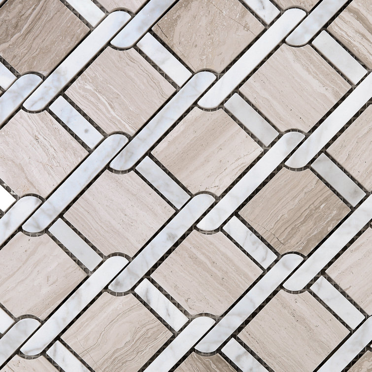 Gray and White Marble Mosaic Sheet for Walls