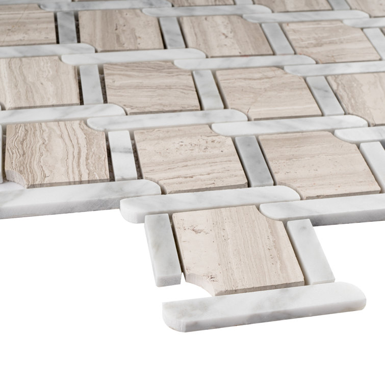 Gray and White Marble Mosaic Sheet for Walls