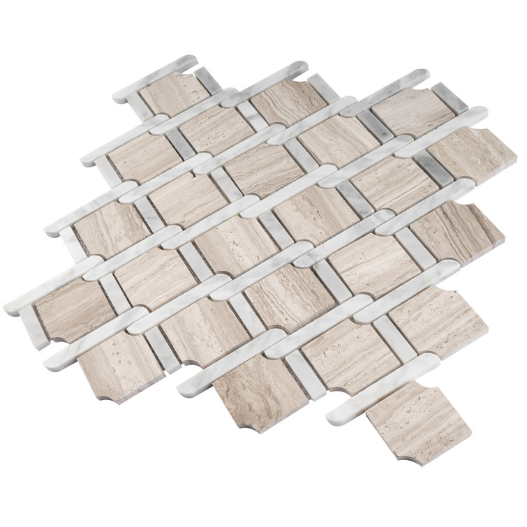 Gray and White Marble Mosaic Sheet for Walls