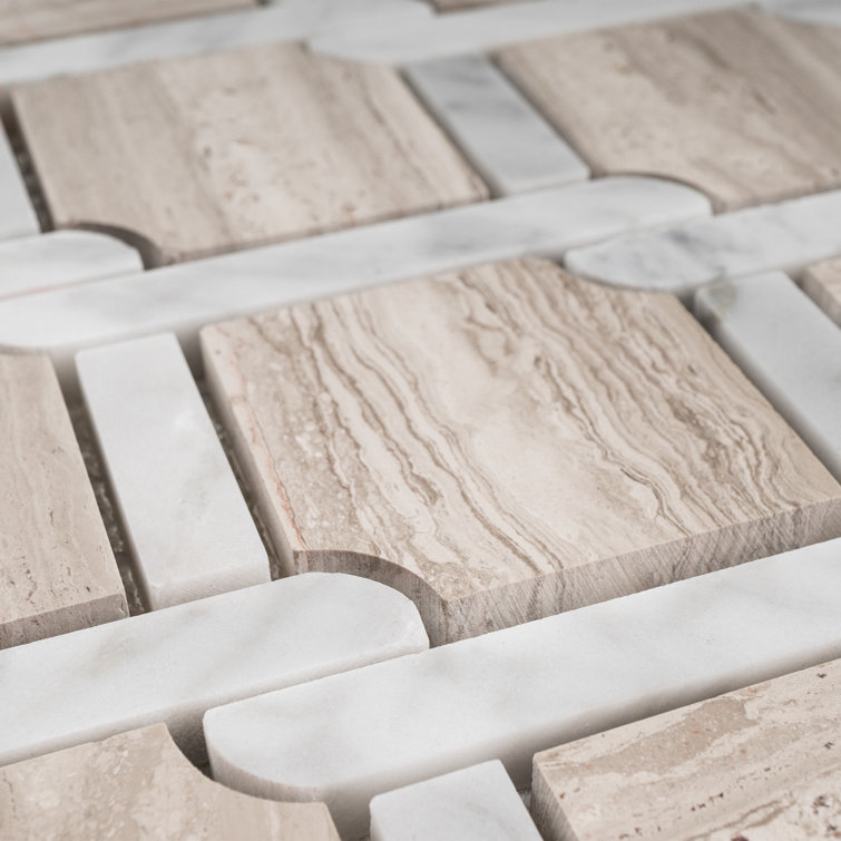 Gray and White Marble Mosaic Sheet for Walls
