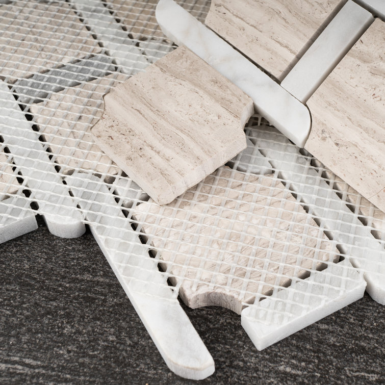 Gray and White Marble Mosaic Sheet for Walls