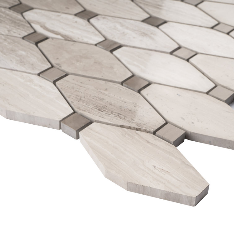 Beige and Brown Marble Octagon Mosaic Wall Tile