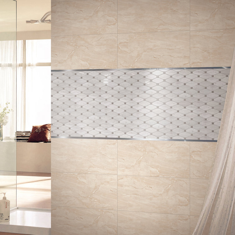Beige and Brown Marble Octagon Mosaic Wall Tile