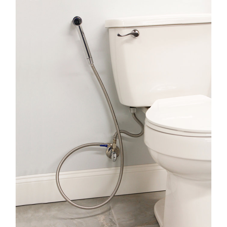 Chrome Handheld Bidet with Single Faucet Handle