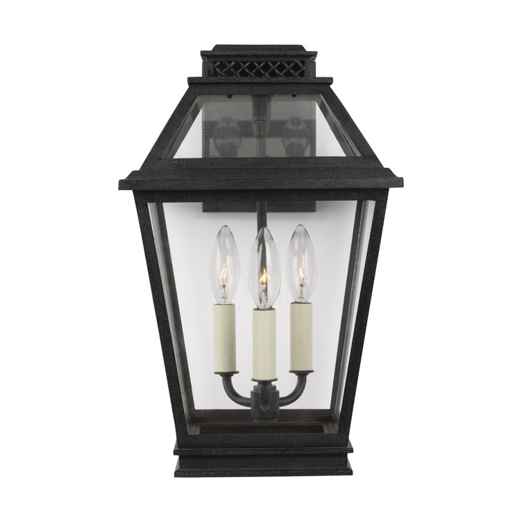 Falmouth Weathered Zinc 16" Dimmable Outdoor Wall Lantern