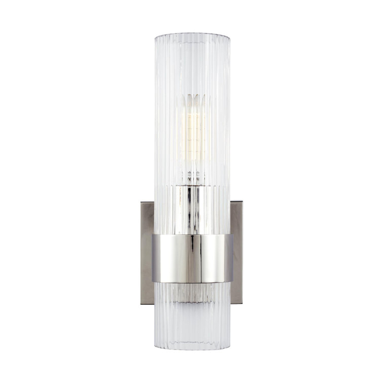 Geneva 12.63" Polished Nickel Vanity Sconce with Clear Glass Shade