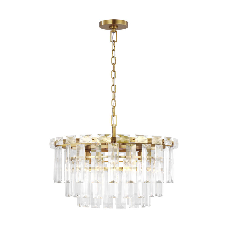 Arden Medium Burnished Brass and Crystal Chandelier