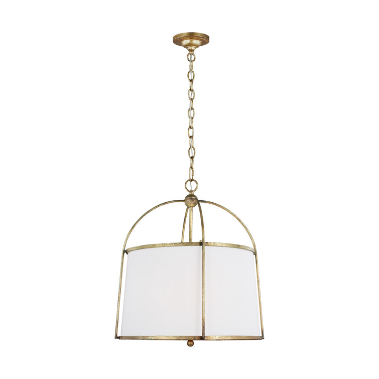 Antique Guild Steel Drum Pendant with White Shade