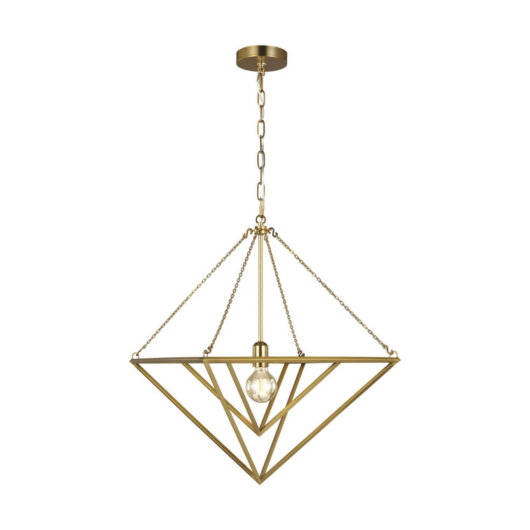Carat 20" Polished Nickel LED Geometric Pendant Light