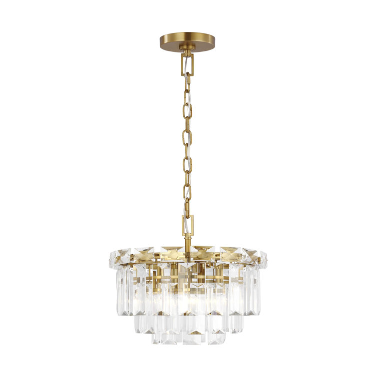 Arden Burnished Brass and Crystal 4-Light Chandelier