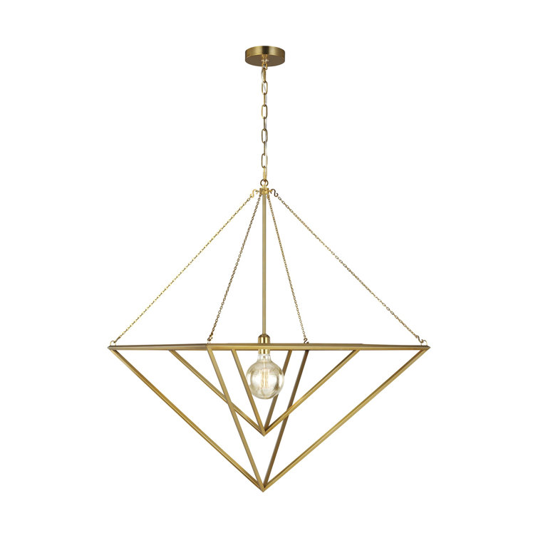 Carat 20" Polished Nickel LED Geometric Pendant Light