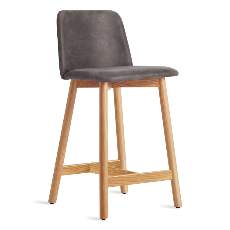 Toohey Tomato Upholstered White Oak Counter Stool