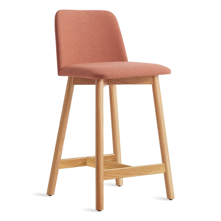 Toohey Tomato Upholstered White Oak Counter Stool