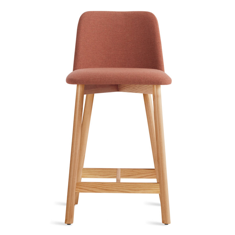 Toohey Tomato Upholstered White Oak Counter Stool